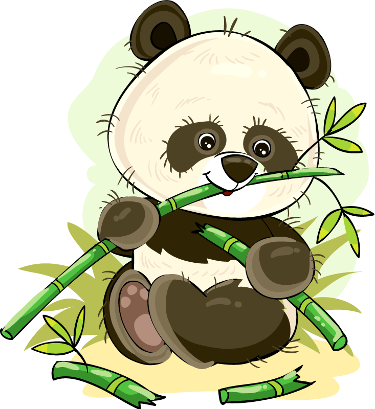 Tappeto vinile animali emblema panda carino - TenStickers