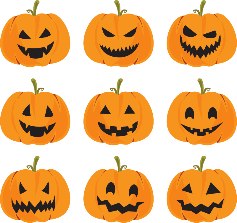 Tappeto vinile halloween set di zucche - TenStickers