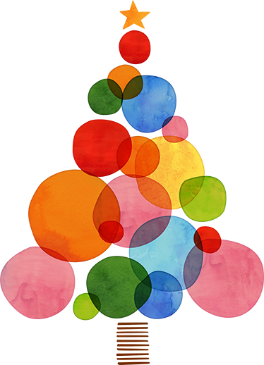 Tappeto vinile natale acquerello colorato - TenStickers