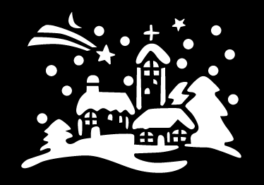 Tappeto vinile natale città bianco e nero - TenStickers