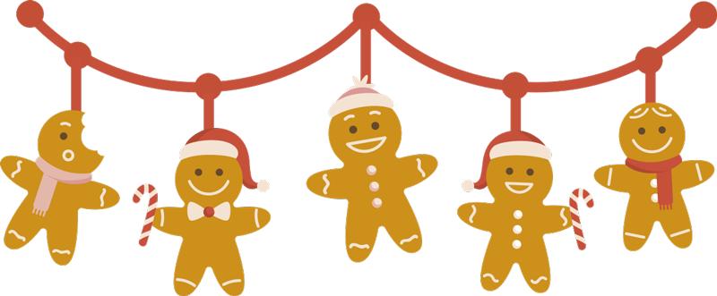 Tappeto vinile natale bordo biscotti di natale - TenStickers