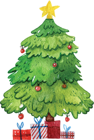 Tappeto vinile natale albero con regali - TenStickers