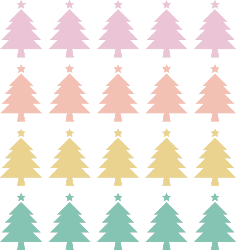 Tappeto vinile natale fogli di alberi di natale - TenStickers