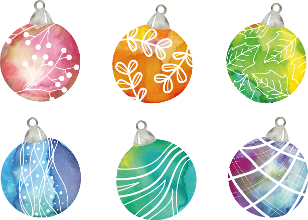 Tappeto vinile natale decorazioni natalizie acquerello - TenStickers