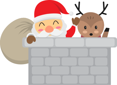 Tappeto vinile natale babbo natale e renne - TenStickers