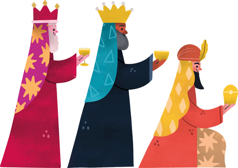 Tappeto vinile natale acquerello tre re - TenStickers