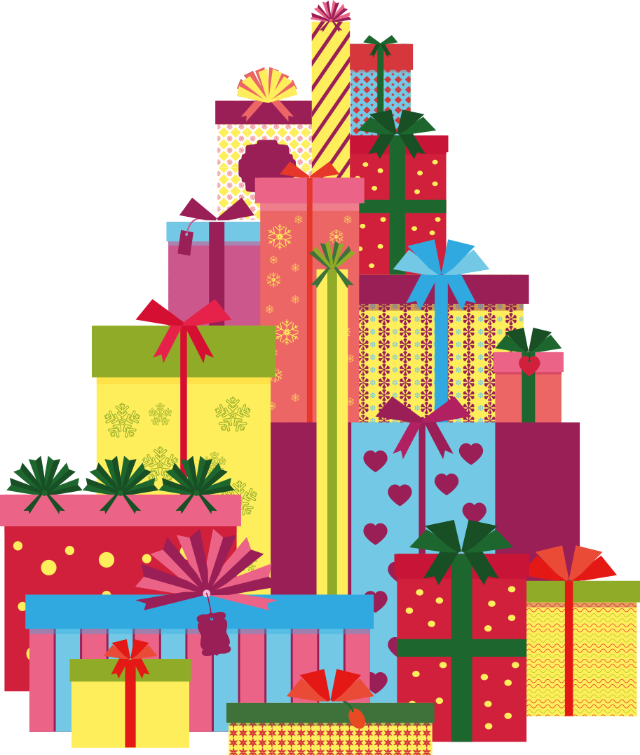 Tappeto vinile natale grande mucchio di scatole regalo - TenStickers