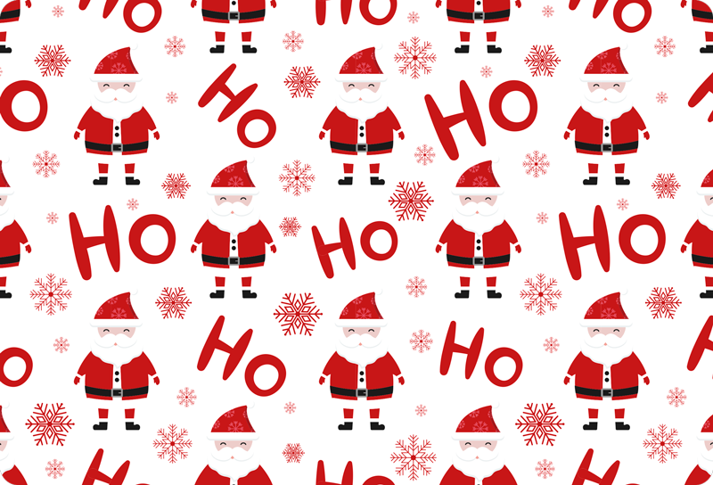 Tappeto vinile natale motivo babbo natale e hohoho - TenStickers