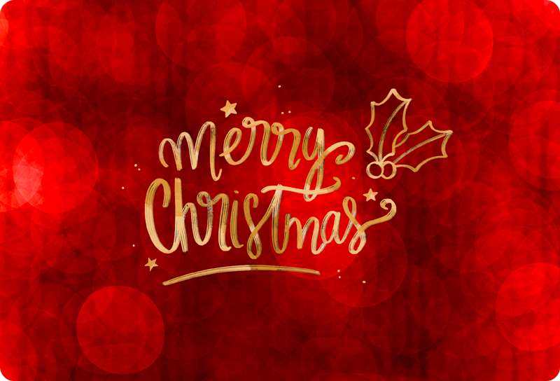 Tappeto vinile natale buon natale in rosso - TenStickers