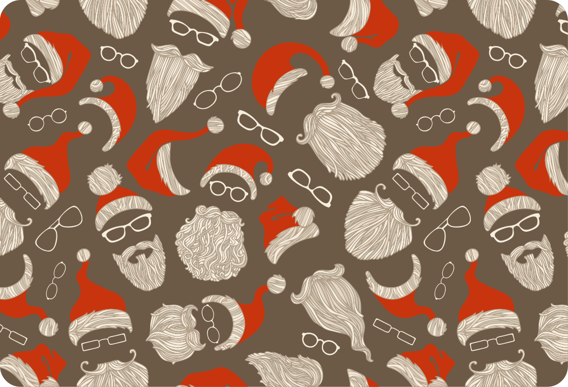 Tappeto vinile natale motivo facce babbo natale - TenStickers