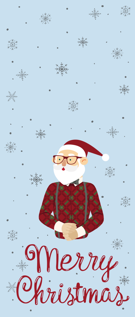 Tappeto vinile natale felice natale hipster - TenStickers