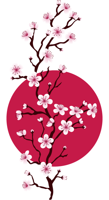 Tappeto vinile fiori rami di ciliegio giapponese - TenStickers