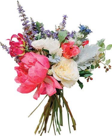 Tappeto vinile fiori bouquet geometrico - TenStickers