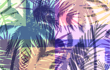 Tappeto vinile fiori motivo palme rétro - TenStickers