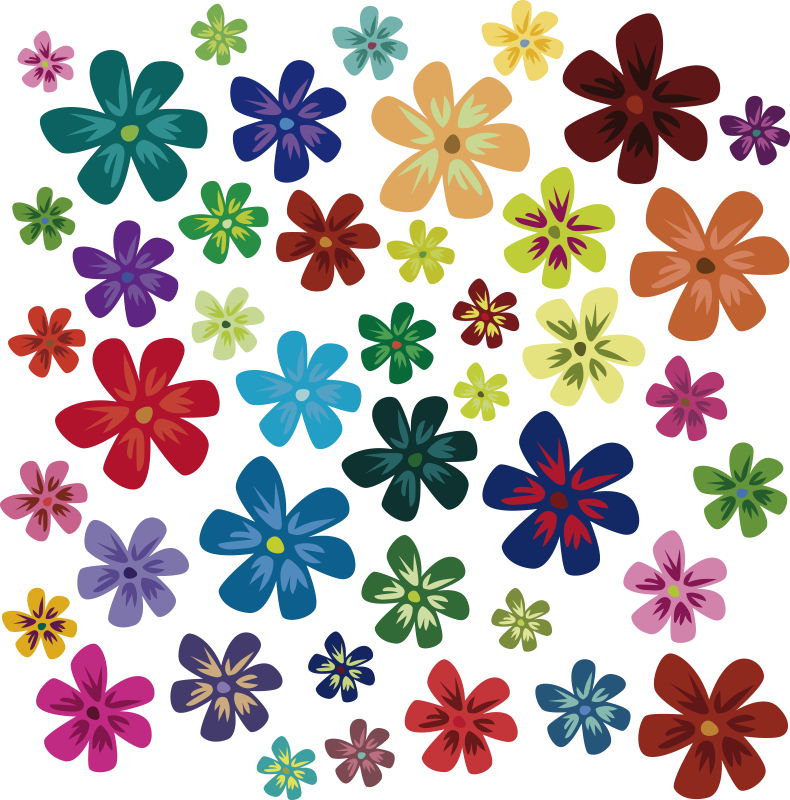 Tappeto vinile fiori fogli colorati - TenStickers