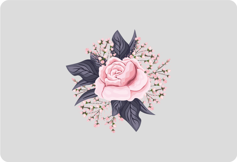 Tappeto vinile fiori design floreale straordinario rosa - TenStickers