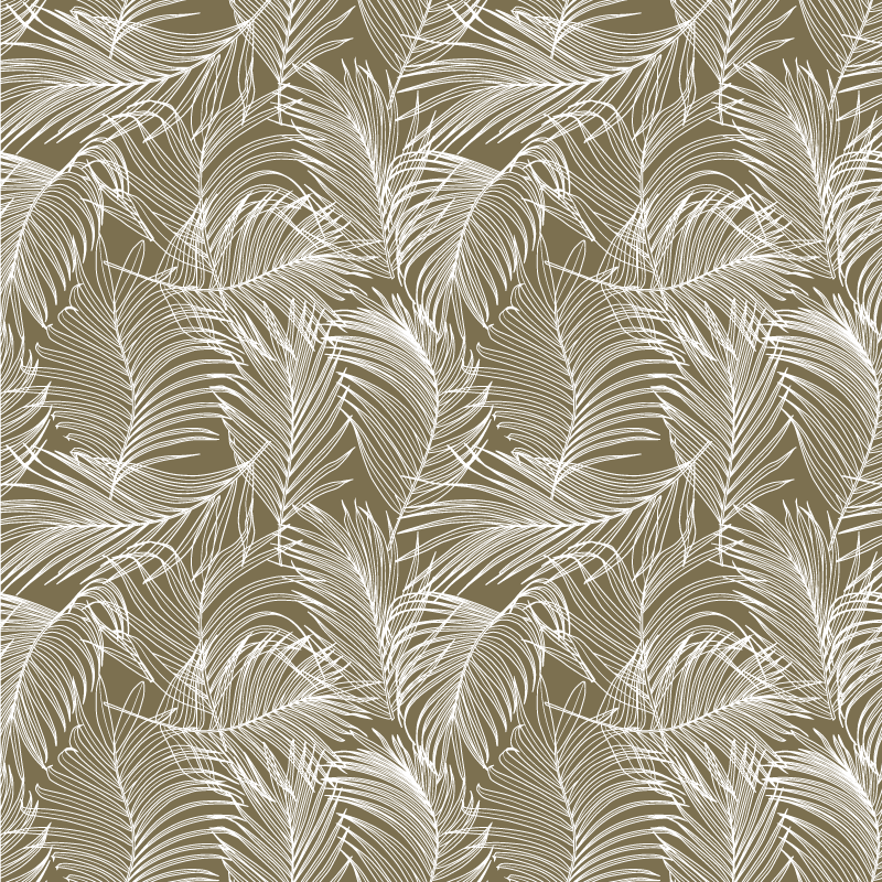 Tappeto vinile fiori foglie marroni eleganti - TenStickers