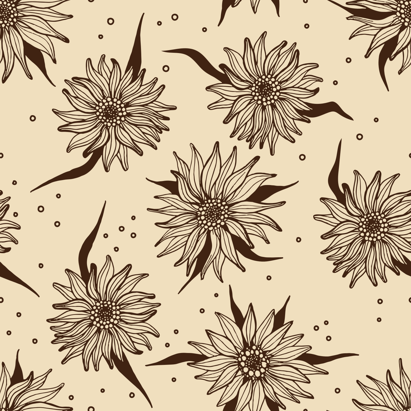 Tappeto vinile fiori girasole antico - TenStickers