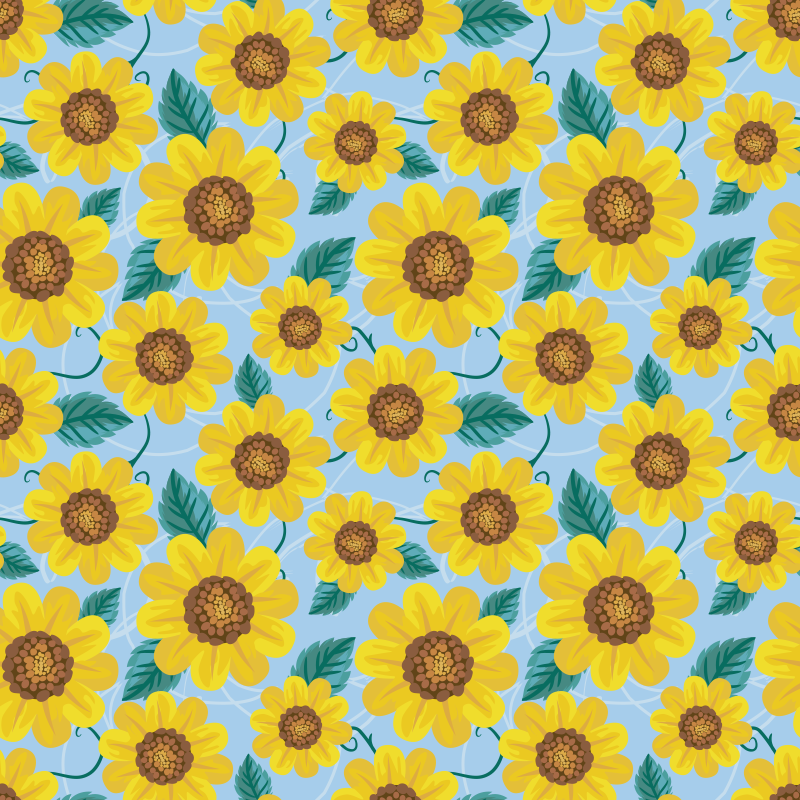 Tappeto vinile fiori girasole - TenStickers