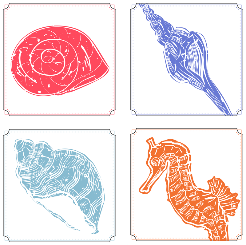 Tappeto vinile fiori motivi vita marina - TenStickers