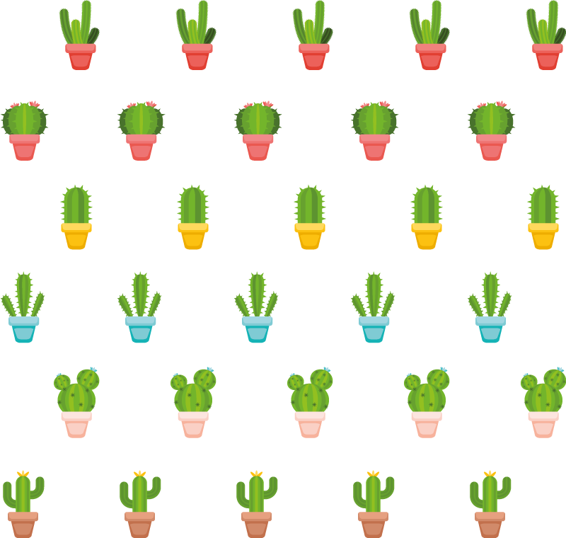 Tappeto vinile fiori motivo cactus - TenStickers