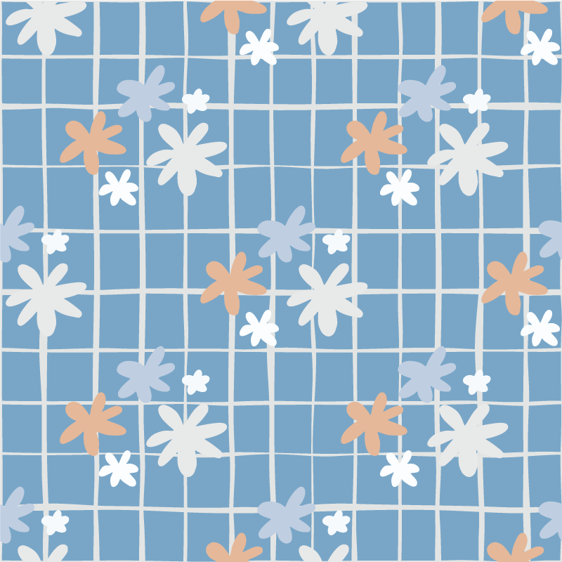 Tappeto vinile fiori illustrazione floreale - TenStickers