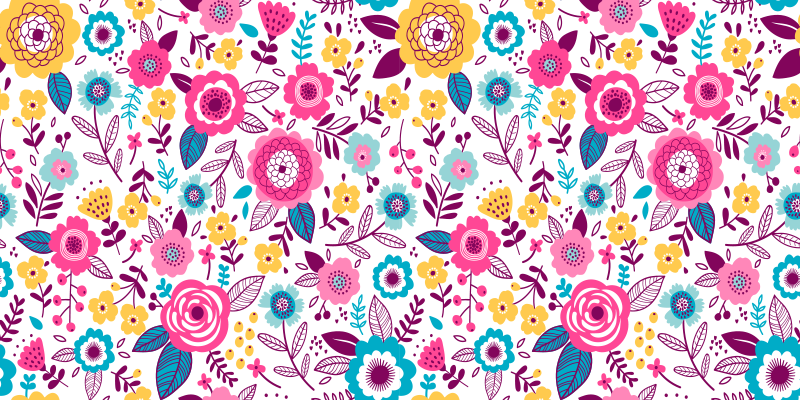 Tappeto vinile fiori fiori rosa kallax - TenStickers
