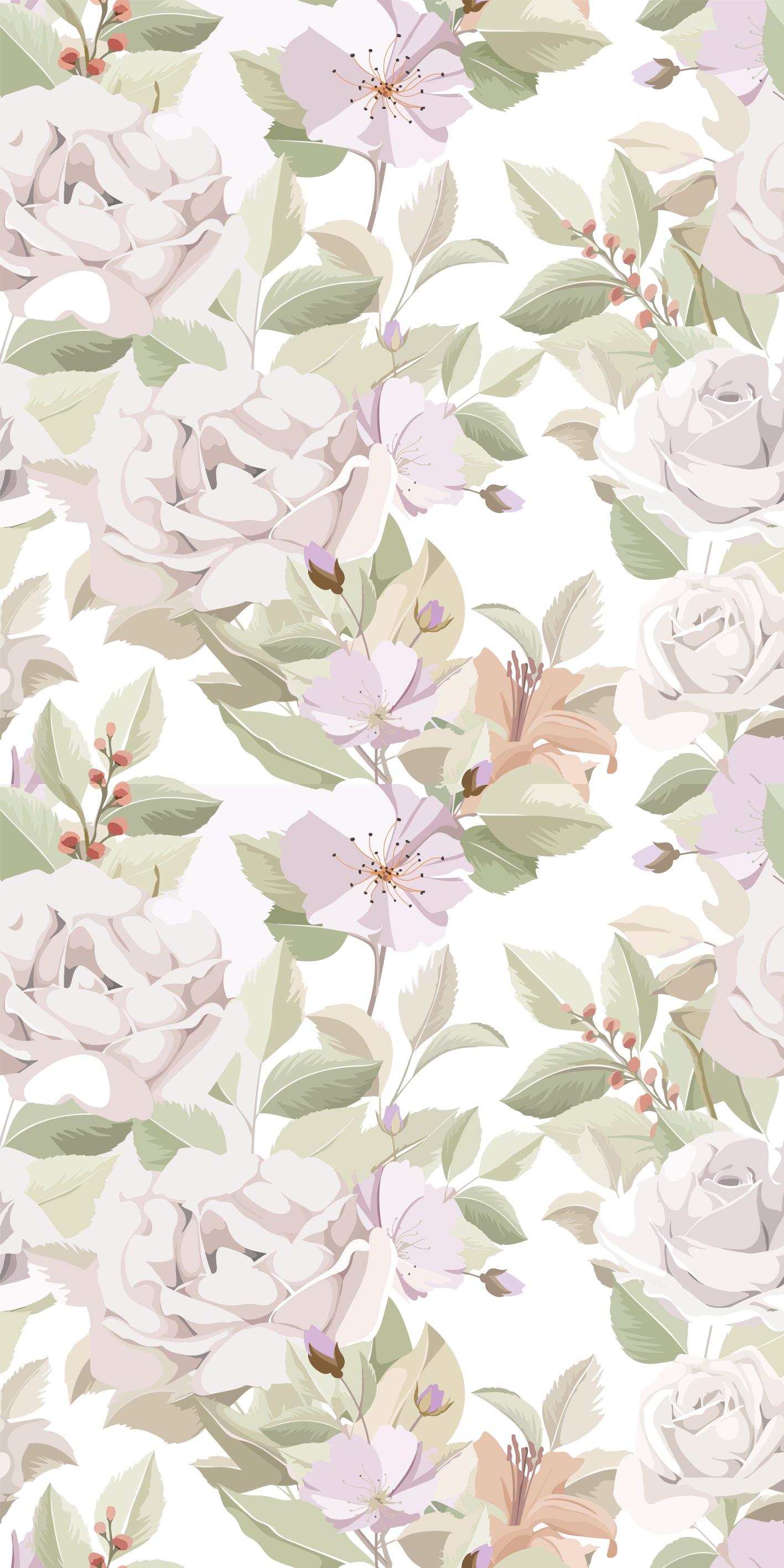 Tappeto vinile fiori motivo floreale elegante seamless - TenStickers