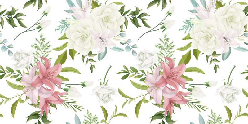Tappeto vinile fiori giardino minimalista realistico - TenStickers