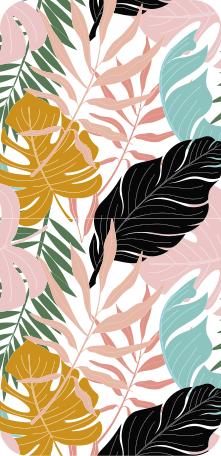 Tappeto vinile fiori motivo floreale astratto colorato - TenStickers