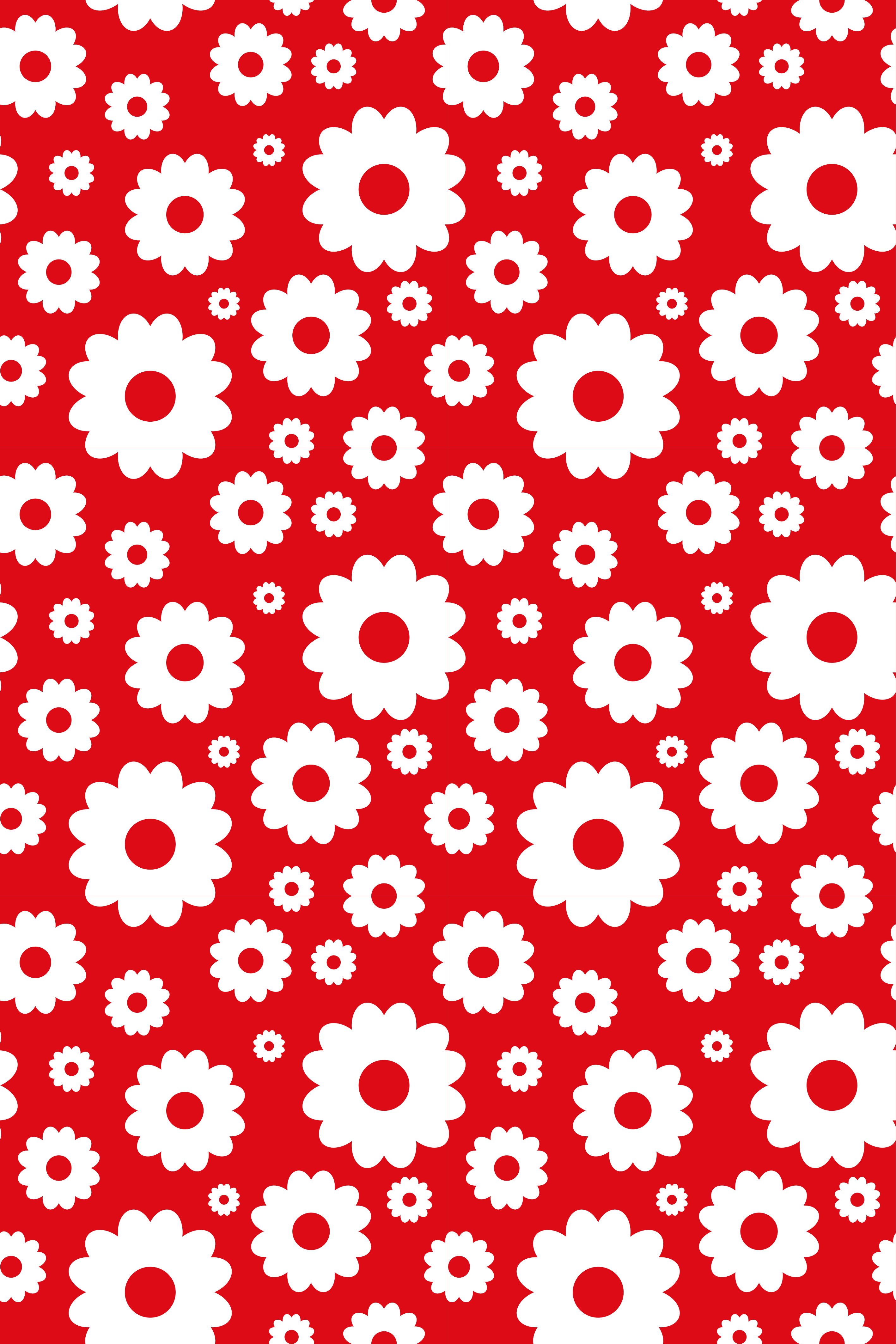 Tappeto vinile fiori margherite bianche e rosse - TenStickers