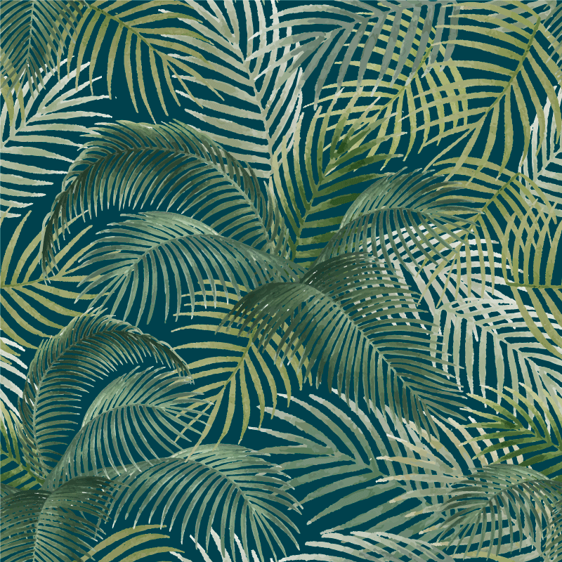 Tappeto vinile fiori motivo foglie tropicali - TenStickers