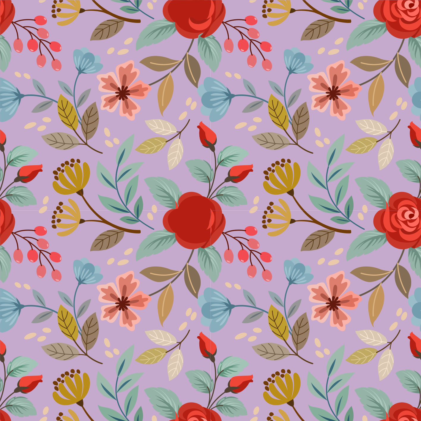 Tappeto vinile fiori colorati - TenStickers