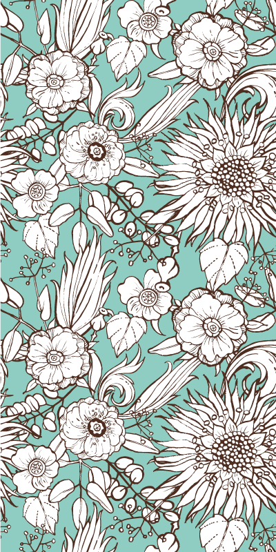 Tappeto vinile fiori motivo girasoli - TenStickers