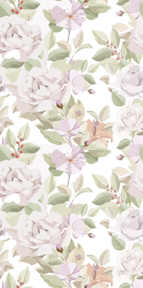 Tappeto vinile fiori motivo floreale elegante - TenStickers