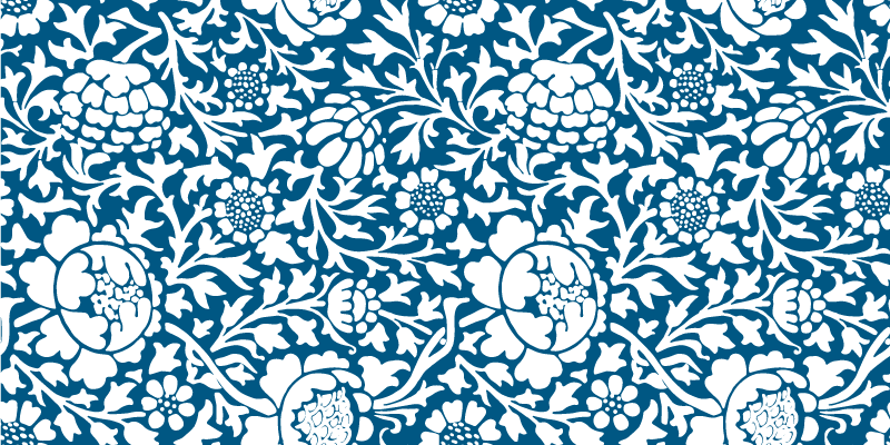 Tappeto vinile fiori flora blu marino - TenStickers