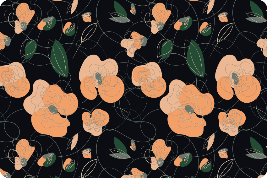 Tappeto vinile fiori motivo fauna e flora scura - TenStickers