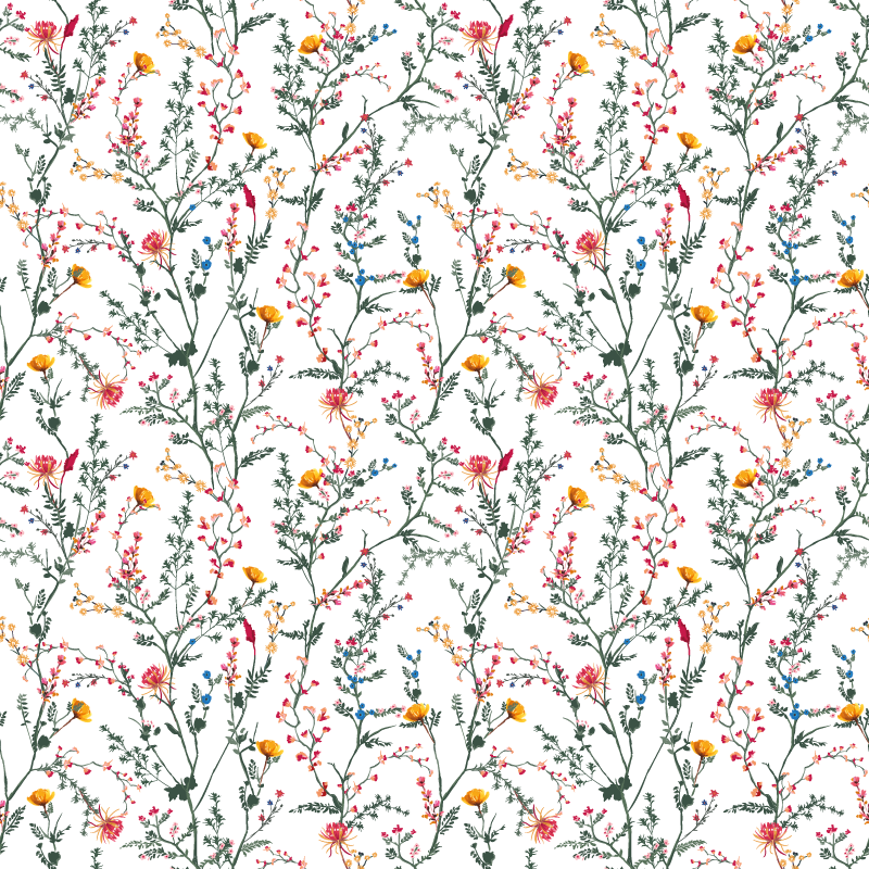 Tappeto vinile fiori fiori da giardino minimalisti - TenStickers