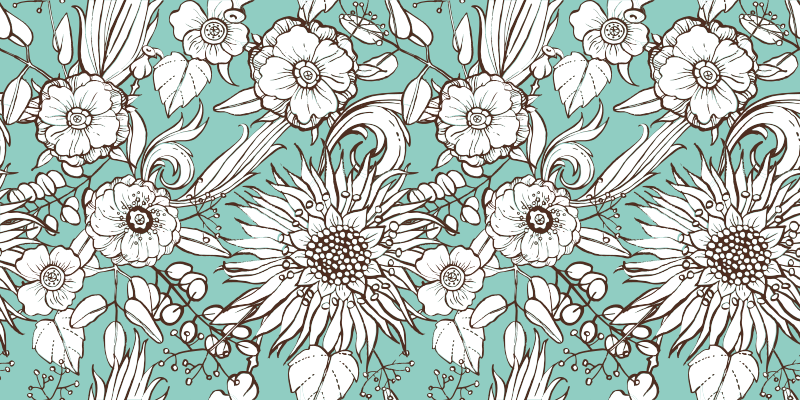 Tappeto vinile fiori motivo girasole - TenStickers