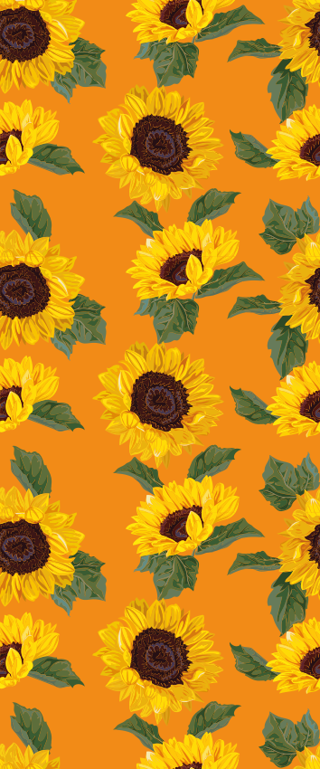 Tappeto vinile fiori girasole arancione - TenStickers