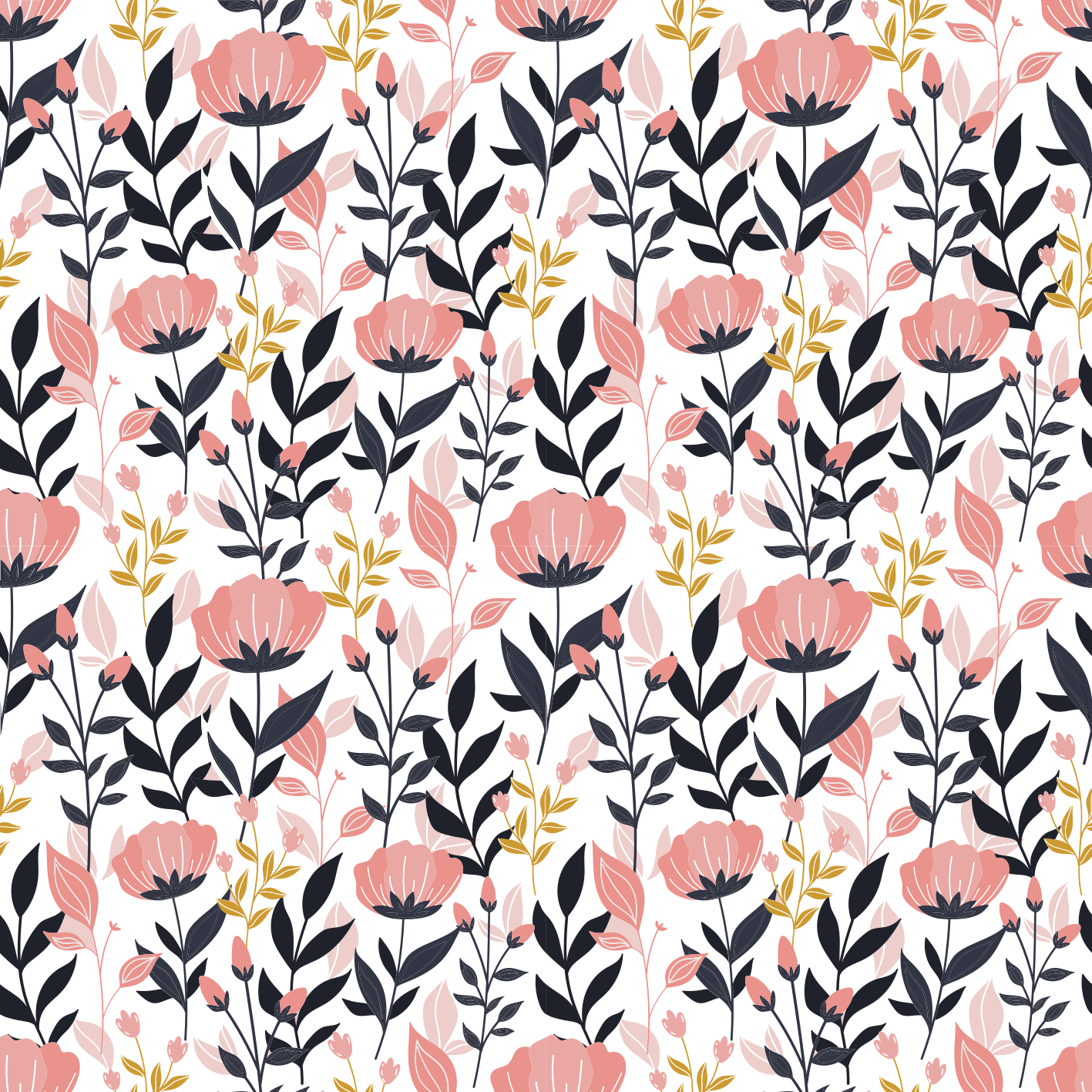 Tappeto vinile fiori rosa - TenStickers