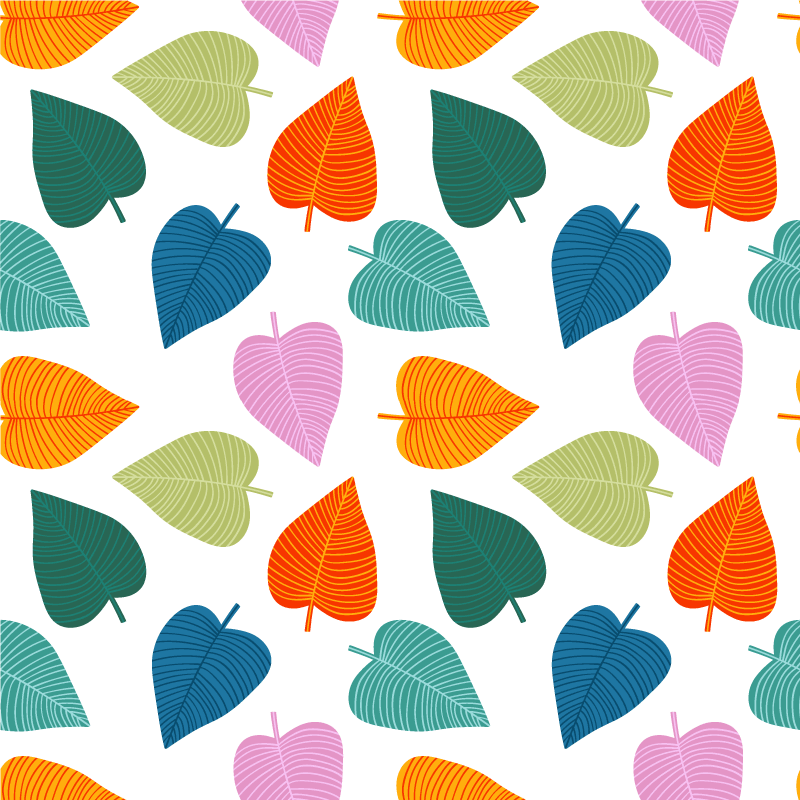 Tappeto vinile fiori foglie colorate originali - TenStickers