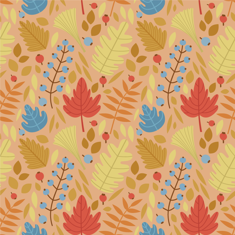 Tappeto vinile fiori design foglie autunnali carine - TenStickers