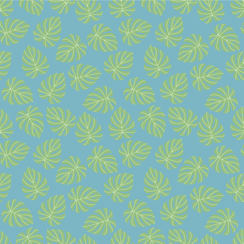 Tappeto vinile fiori design foglie verdi estive - TenStickers