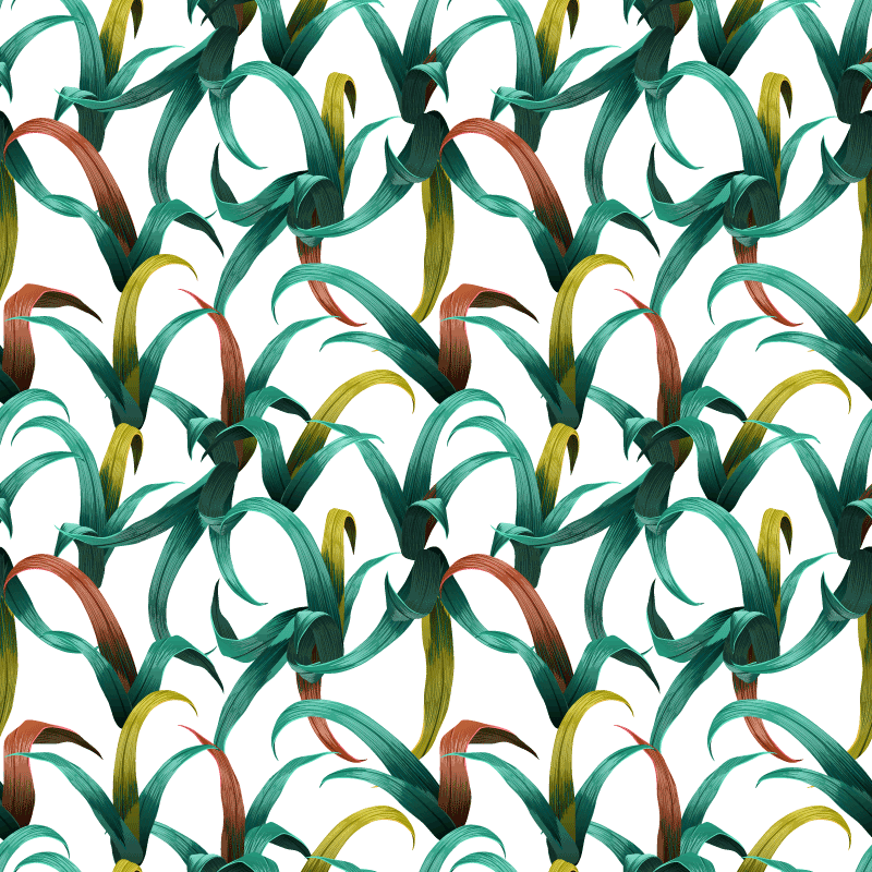 Tappeto vinile fiori design piante tropicali belle - TenStickers