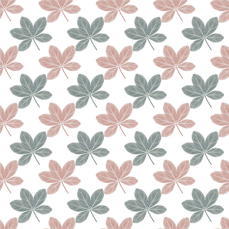 Tappeto vinile fiori design acrilico foglie rosa e blu - TenStickers