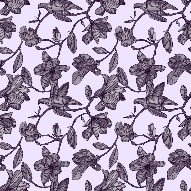 Tappeto vinile fiori design magnolia carina - TenStickers