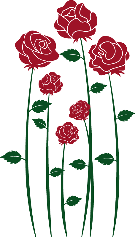 Tappeto vinile sala da pranzo rose rosse - TenStickers