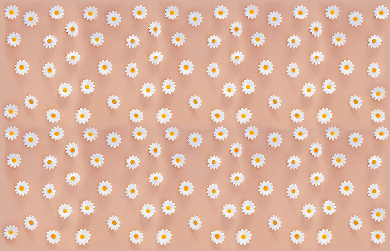 Tappeto vinile fiori motivo margherite moderno - TenStickers