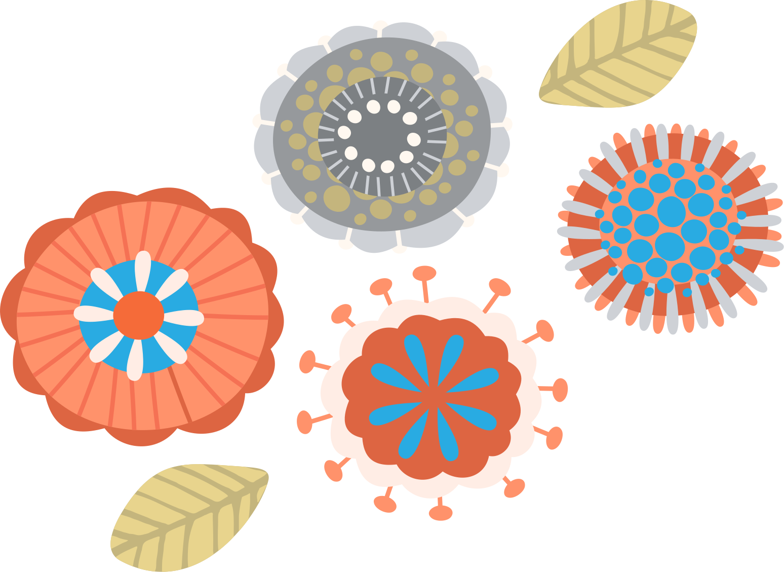 Tappeto vinile fiori forme colorate - TenStickers